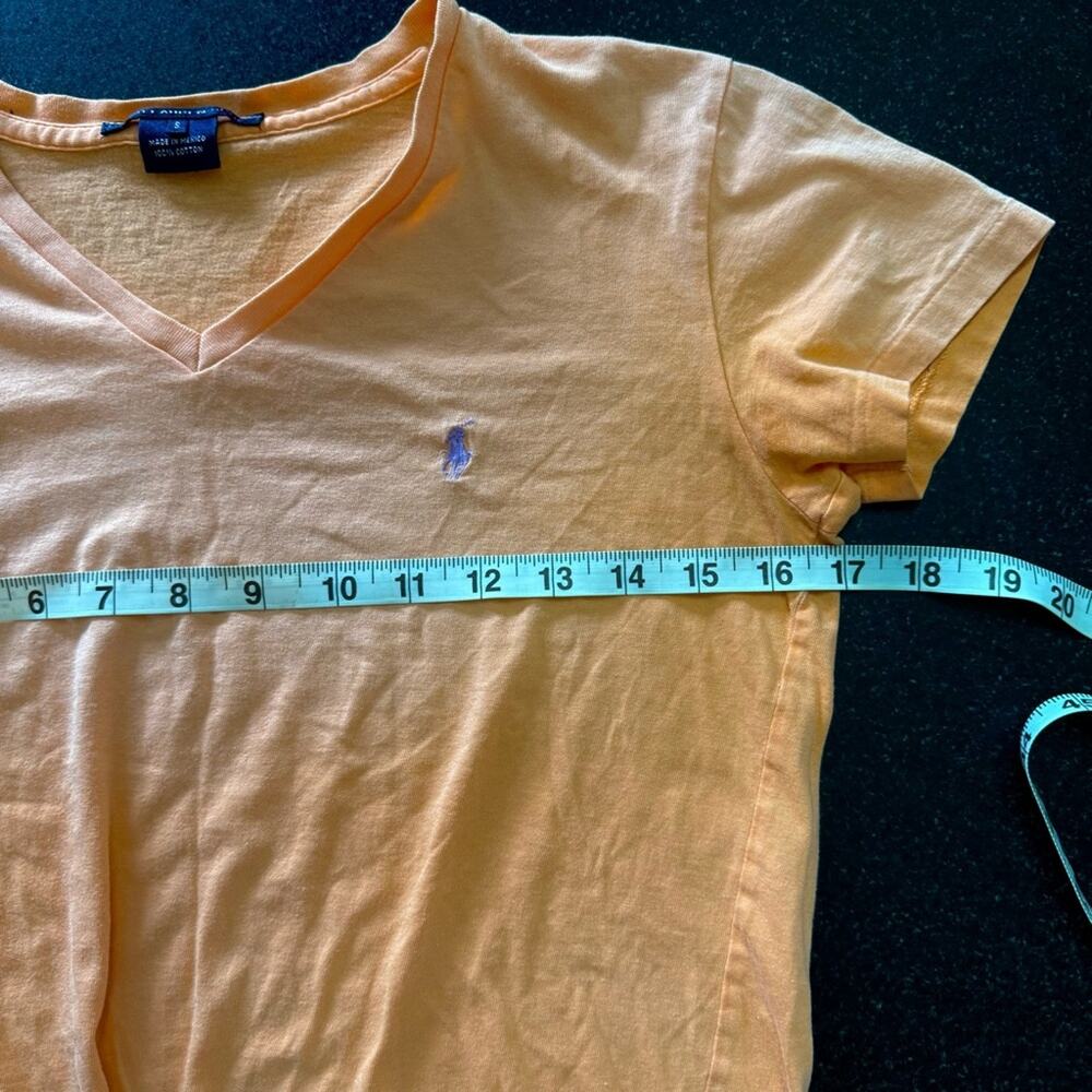Ralph Lauren Orange V-Neck 100% cotton size small - Picture 4 of 5